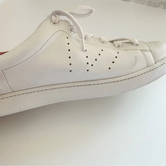 Vince Varin Leather Low-Top Sneaker in White Woodsmoke 9/39 - Picture 8 of 10